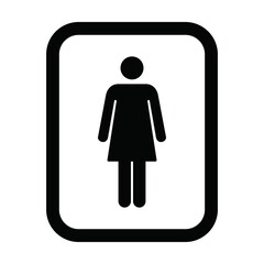 Female symbol icon vector for toilet sign in a glyph pictogram illustration