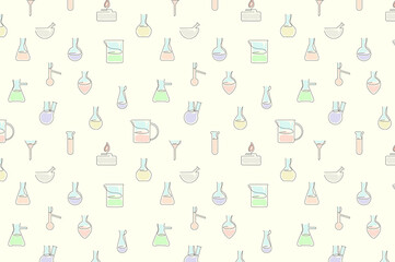 Szkło chemiczne, chemia, menzurka, próbówka, kolba © felicytka