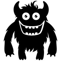 Fototapeta premium zombie monster and big screaming mouth, argus panoptes flat icon 