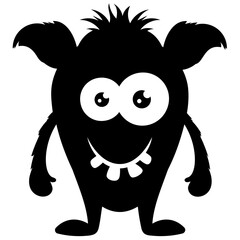 
big ears alien monster with scaring expressions 
