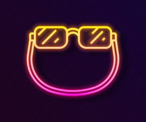 Glowing neon line Eyeglasses icon isolated on black background. Vector.