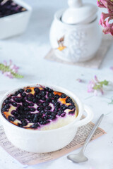casserole with blueberries