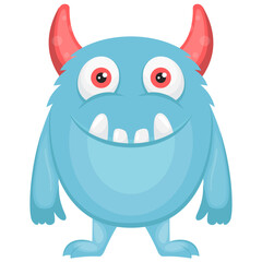 
A cartoon creature with fearful face and gestures having big horrible yes, creepy cartoon character monster 
