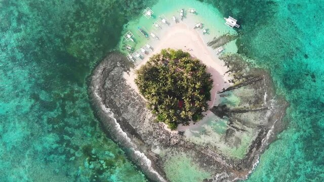 Aerial view of one of the Philippine islands. Guyam Island, General Luna, Philippines