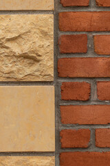 Brick and stone wall (vertical photo)