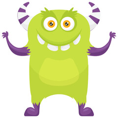 
A big mouth alien monster with laughing expressions
