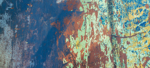 Abstract old rusty metal grunge wall banner background