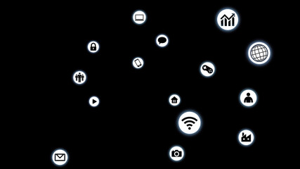 Technology Icon Network Symbol Digital devices 3D illustration