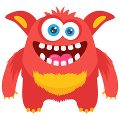 
A big mouth alien monster with laughing expressions
