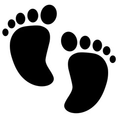 
Walking organs of humans denoting human footprints icon
