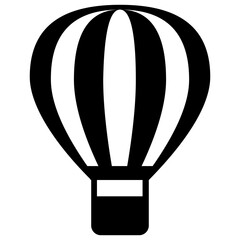 
Striped hot balloon with basket denoting air balloon icon
