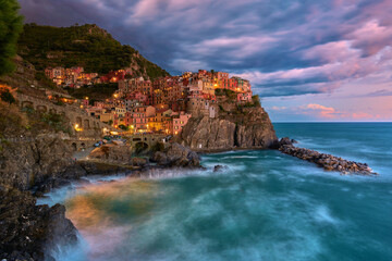 Fototapeta na wymiar Landscape of Manarola, Liguria Italy