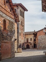 beautiful medieval village dating back to the 14th century, an established tourist destination in Piedmont. Ricetto di Candelo, Italy