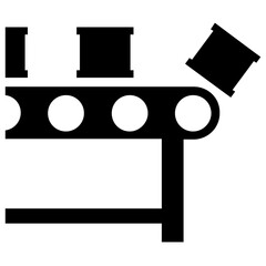 
A robotic hand for manufacturing process, glyph icon of industrial robot
