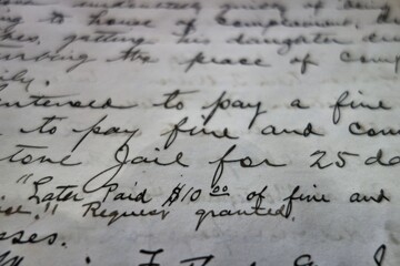 hand writting on a paper