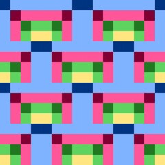 Barn quilt pattern, Amish Patchwork design, Abstract geometric tiled trail Vector illustration