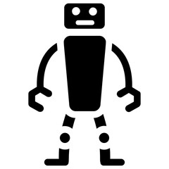 
A robotic hand for manufacturing process, glyph icon of industrial robot
