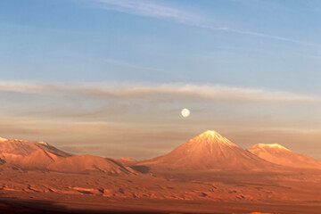 Fototapeta na wymiar Chile – volcano during the sunset.