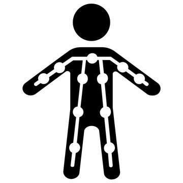 
Human Avatar Standing With Both Arms Out And Points Marked On Hole Body Representing Pressure Point Icon 
