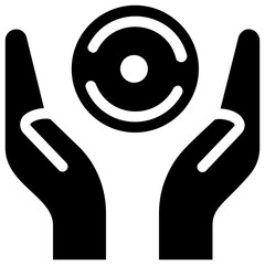 
Service hands surrounding a circle to give massage logo icon 
