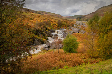 Elan valley landscape
A river running through the Elan Valley reservoir area in the county of...