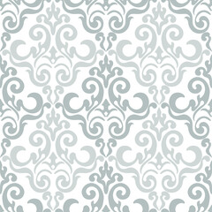 Classic vintage seamless pattern in vector gray background, Wallpaper, fabric