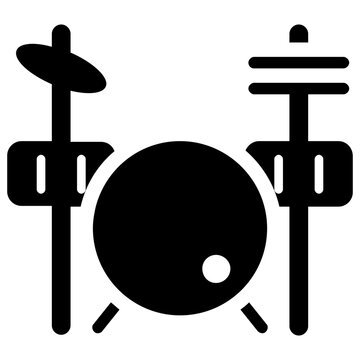 
A set of drum and a pair of plates on stand depicting electronic drum
