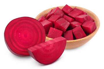 beetroot slice isolated on white background with clipping path and full depth of field