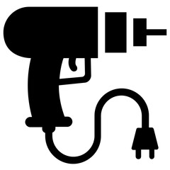 
Gun with revolving motor on the head with needle, and a button, graphic for power drill 
