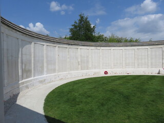 Tyne Cot Cemetery memorial wall to the missing of WW1, Belgium