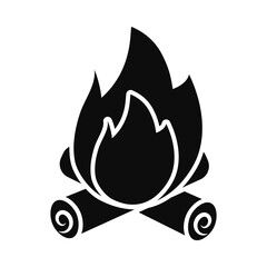 bonfire icon image, silhouette style