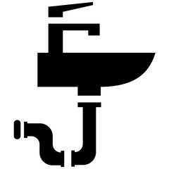 
Bowl with tap and faucets on both sides making icon for wash basin icon
