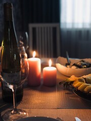 champagne and candle