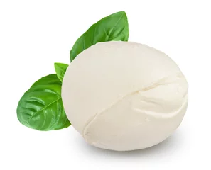 Foto op Plexiglas Mozzarella cheese isolated on white background with clipping path and full depth of field © kolesnikovserg