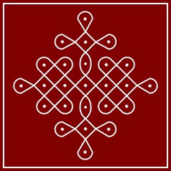 Traditional Indian folk art - known as rangoli, kolam, alpona for diwali,onam, vector design