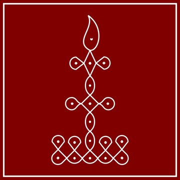Traditional Indian folk art - known as rangoli, kolam, alpona for diwali,onam, vector design