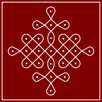Traditional Indian folk art - known as rangoli, kolam, alpona for diwali,onam, vector design
