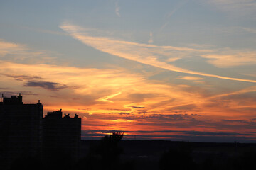 Sunset over the houses