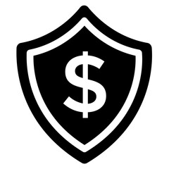 
Dollar sign under a shield representing secure payment icon
