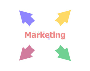 Text Marketing. Business concept . Arrow with word marketing
