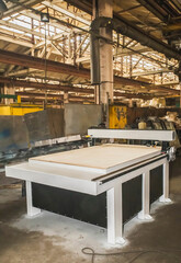 Unfinished new CNC machine in the factory