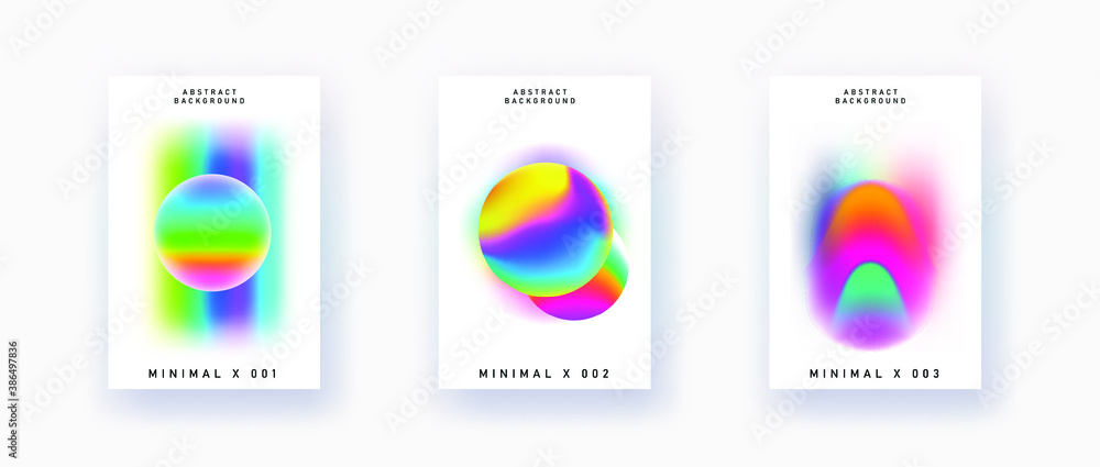 Poster Set of vector abstract gradient illustrations, backgrounds for the cover of magazines and books about future, design and space.