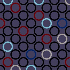 Repeating abstract monochrome circle pattern - halftone usa color fabric vector background graphic