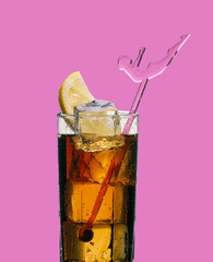 beverage alcoholic drink cocktail on pink background