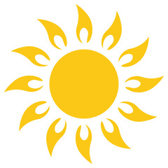 

Flower like sun with thin and thick rays giving the symbol of mayan sun 
