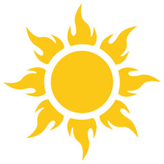 

Flower like sun with thin and thick rays giving the symbol of mayan sun 
