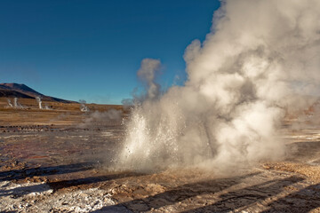 Chile, El Tatio - geyser field located in the Andes Mountains.