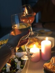 champagne and candle