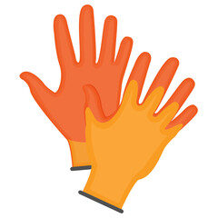 
A rubber shaped hands denoting protective gloves icon
