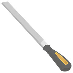 
Cutting edge of a blade with wooden handle denoting chisel icon  
